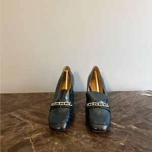 Crown & Ivy Loafers with Chain Accent